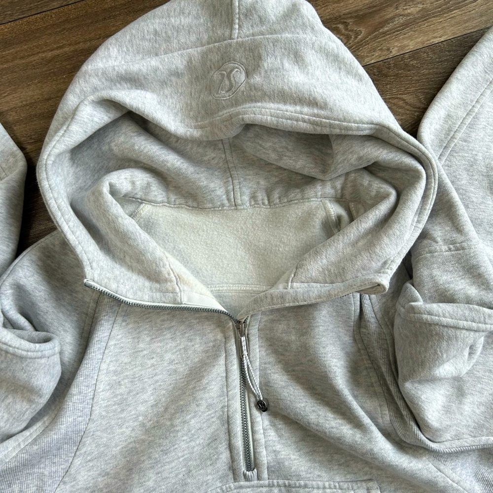 Lululemon Scuba Oversized Half Zip Heathered Core Ultra Light Grey M/L